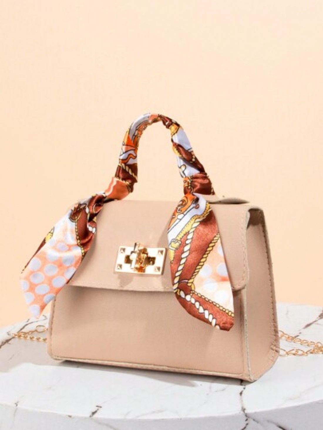 Fashion Versatile Simple Casual Scarf Decorated Tote Bag