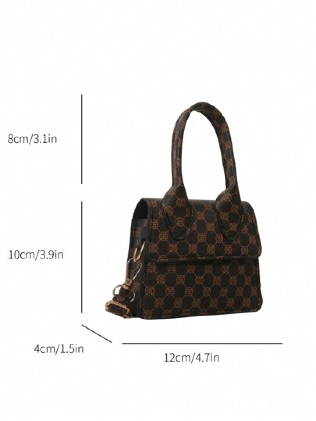 1pc Mini Solid Color Crocodile Embossed PU Flap Handbag Shoulder Bag Multi Color Options Suitable For Daily Use