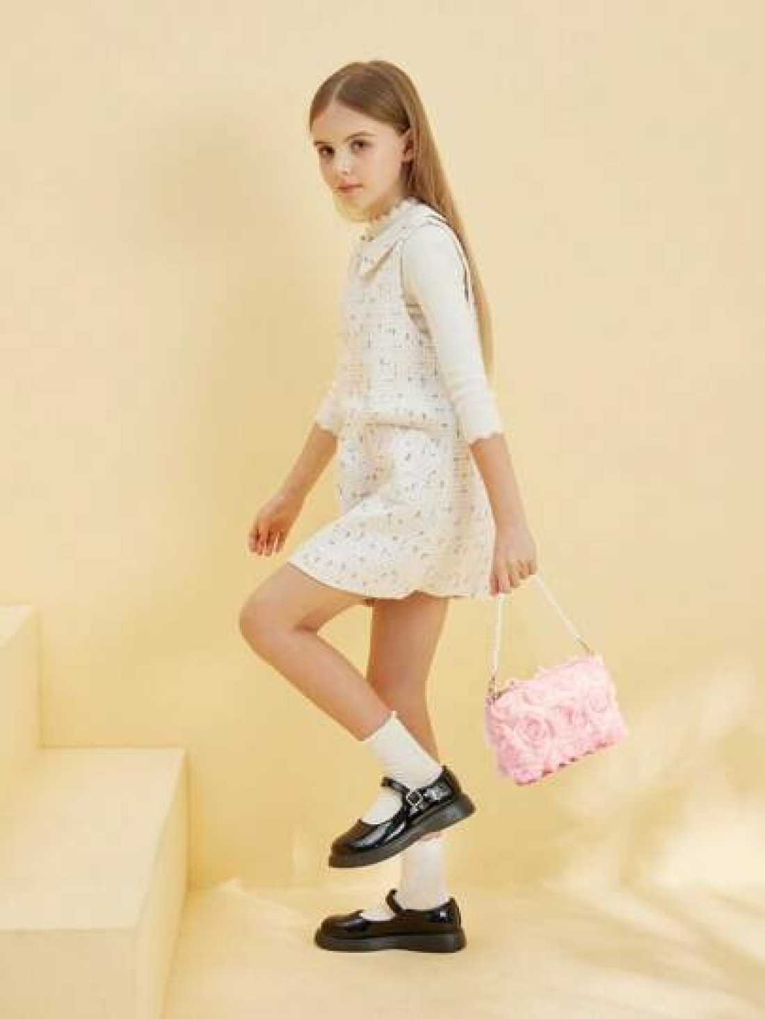 1pc Girls Chiffon Floral Romantic Sweet Crossbody Clutch Bag Versatile For Party And Evening Occasion