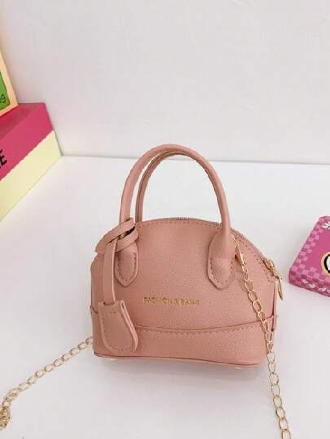 1pc Fashionable And Cute Children s Bags Small And Fresh Girls Handbags Cute Chain Crossbody Handbags High End Solid Color Bags With Letter Prints Smooth Zippers Litchi Pattern Girls Handbags Crossbod