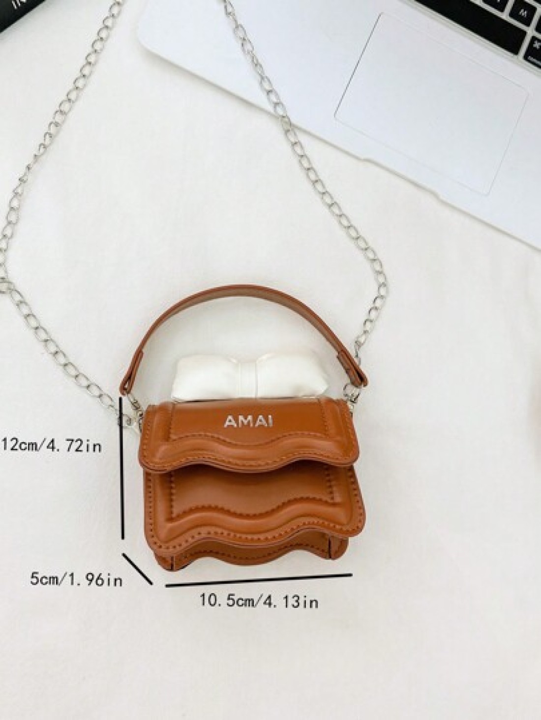 Children s Fashionable Mini Shoulder Bag With Bow Knot Decoration And Chain Strap Crossbody Bag