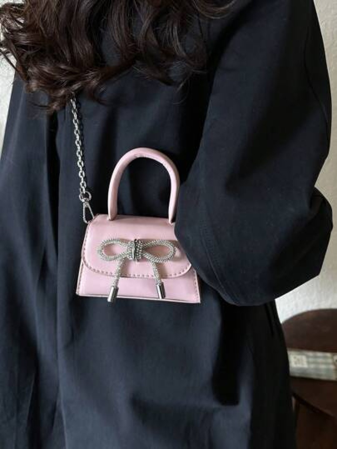 1pc Children s Solid Color Pu Handbag With Bowknot Detail Simple And Fashionable Can Be Used As Handbag Or Crossbody Bag