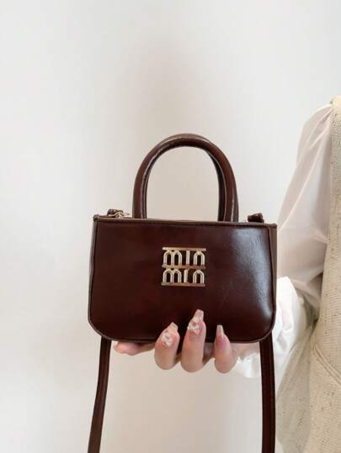 1pc Pu Zipper Fashionable And Simple Girl S Handbag Niche Parent Child Crossbody Bag Lipstick Bag Korean Style Versatile Niche Design With Comfortable Shoulder Straps Versatile And Suitable For Girls