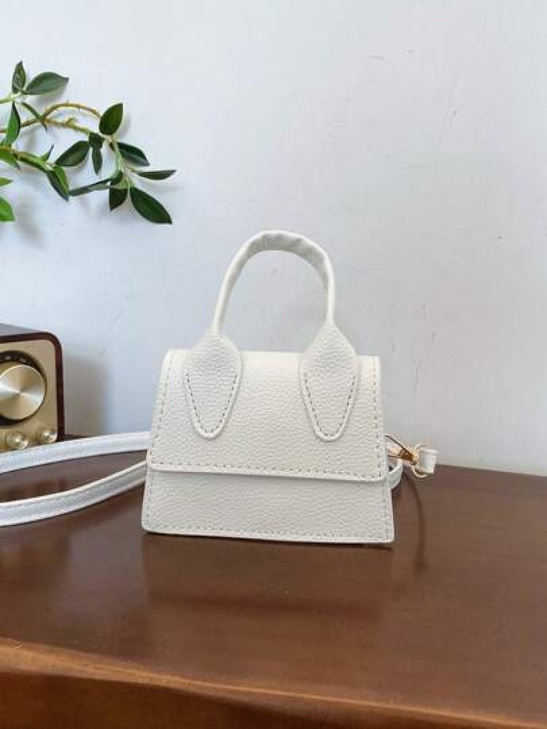 1 Pc New Girls Mini Shoulder Bag Plain Simple Design Pu Material Adjustable And Replaceable Strap Versatile Handheld Or Shoulder Bag Fashionable And Minimalist Style For Outings Shopping Gatherings An