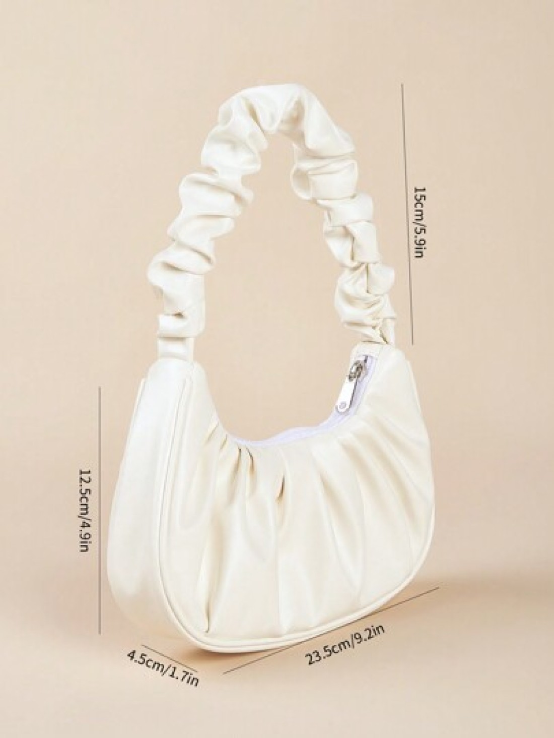 1pc Girls Fashionable Pleated HandheldShoulder Bag Suitable For Daily Outing