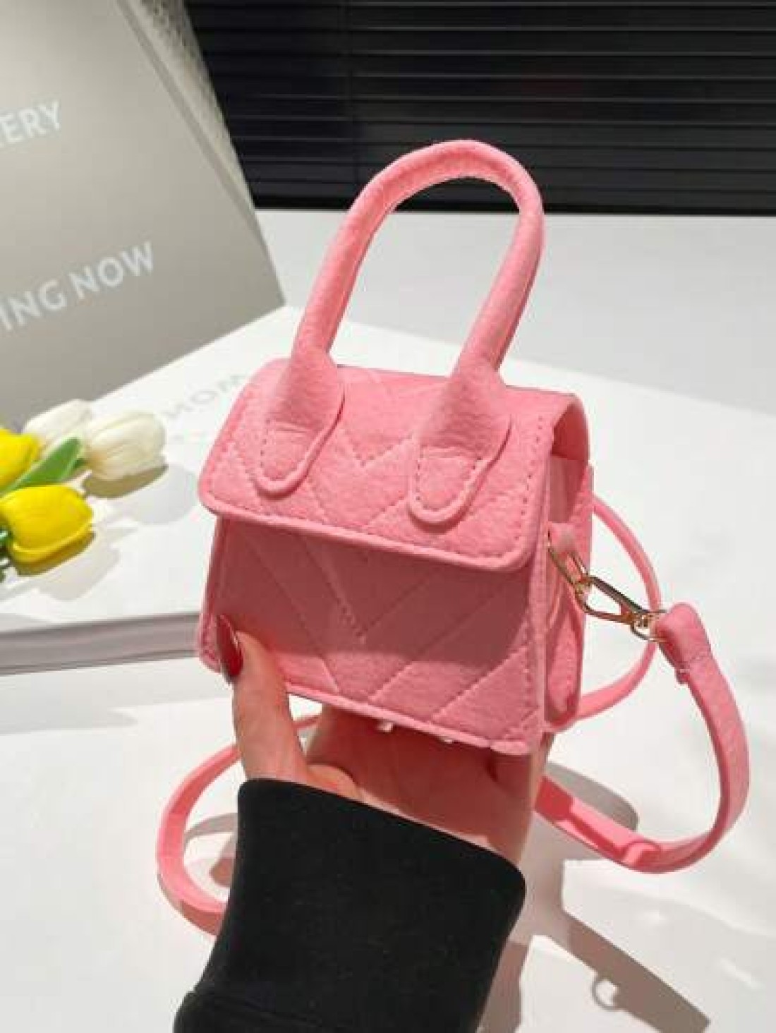 1 Piece Of Magnet Closure Fashionable Diamond Grid Mini Candy Color Handbag Niche Design Highly Attractive Versatile Adjustable Shoulder Strap Shoulder Messenger Bag Suitable For Teenagers To Travel S