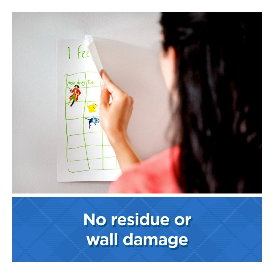 سكوتش شريط لاصق آمن للجدار مع موزع 183 0.75x650 بوصة.