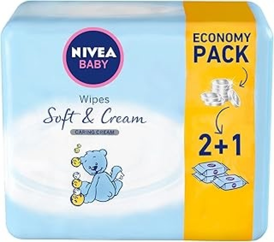 NIVEA BABY WIPES SFT&CRM 63S 2+1 FREE