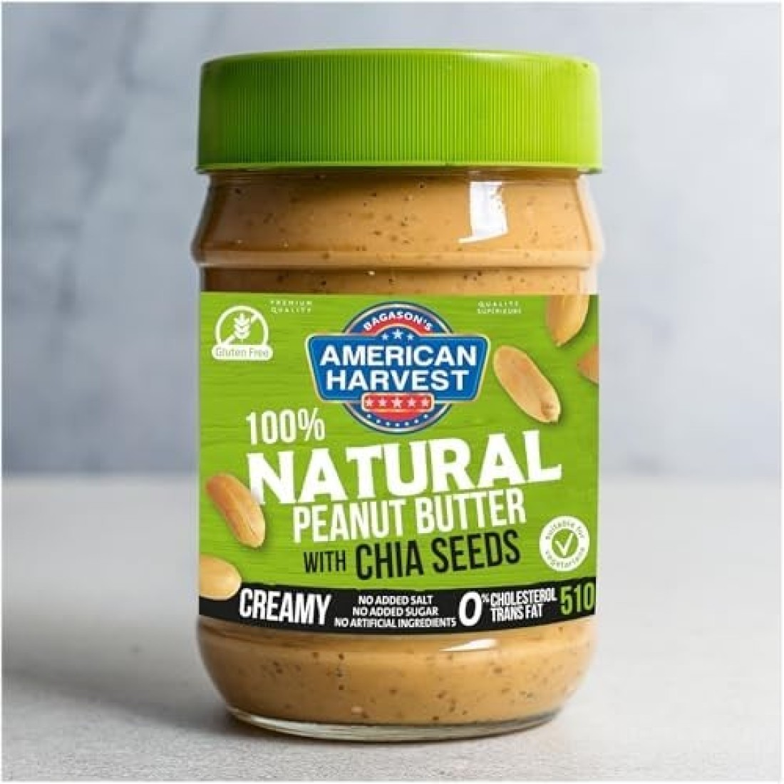 AHPEANUT BUTTER CREAMY CHIASEED510G
