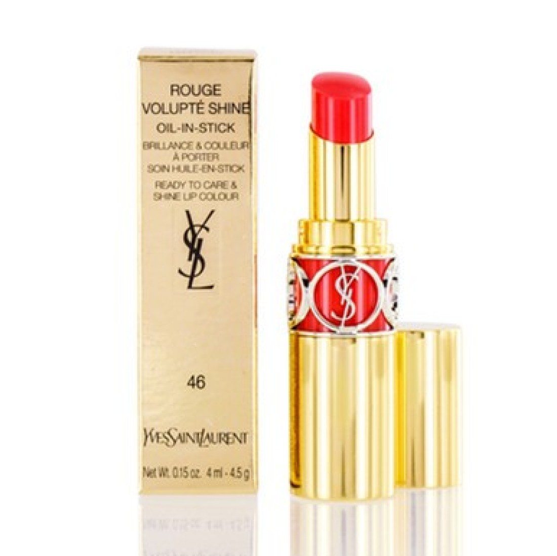 YVES SAINT LAURENT ROUGE VOLUPTE SHINE LIP 46 ORANGE PERFECTO 4.5g