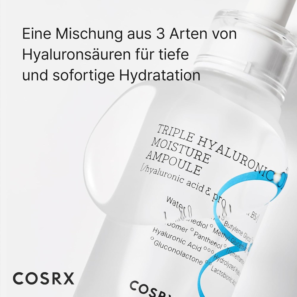 COSRX Hyaluronic Hydrium Triple Moisture | B5 has Moisturizing Serum | Regenerating | Anti - Inflammatory effects | Ampoule For Hydrated Skin by