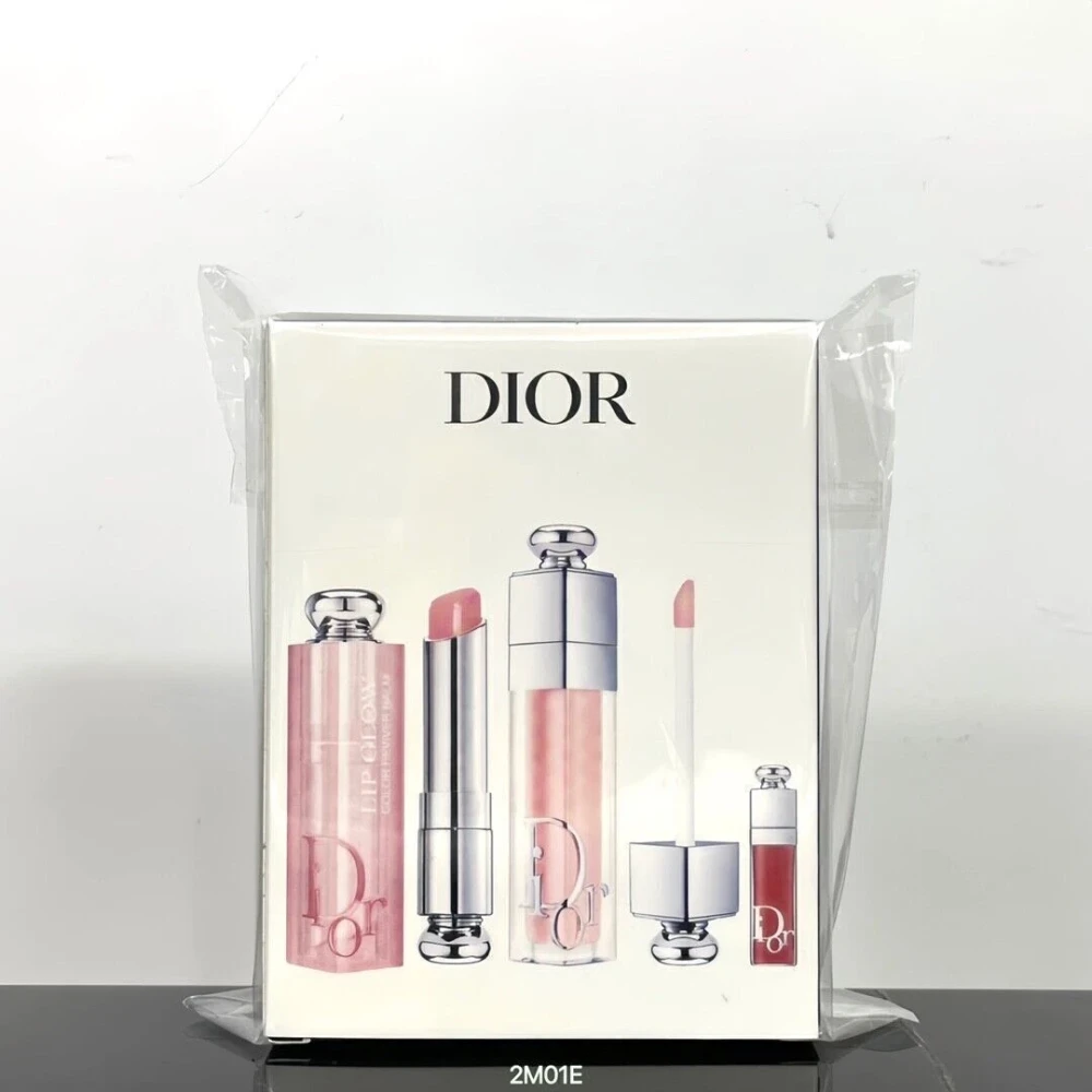DIOR ADDICT 3-PIECE SET (001 Pink) Lip Glow Lip Maximizer & Mini LIP ESSENTIALS