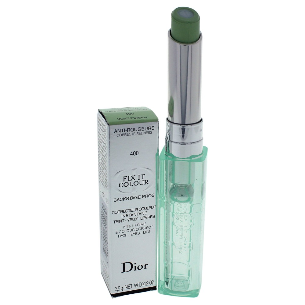 Dior Fix It Colour 400 Green - 2-in-1 Prime & Colour Correct Stick for Face, Eyes & Lips (Anti-Redness) - 0.12 oz