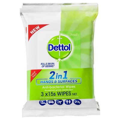 DETTOL ANTIBACTERIAL WIPES 10S