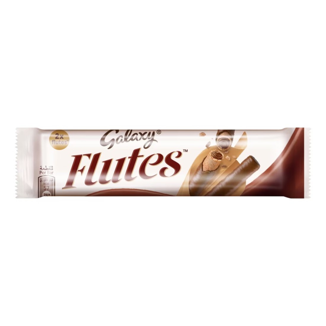 Galaxy Flutes Cream Crispy Wafer Rolls with a Chocolate Cream Filling Covered in Milk Chocolate 5 Wafers, 22.5g Pack of 2