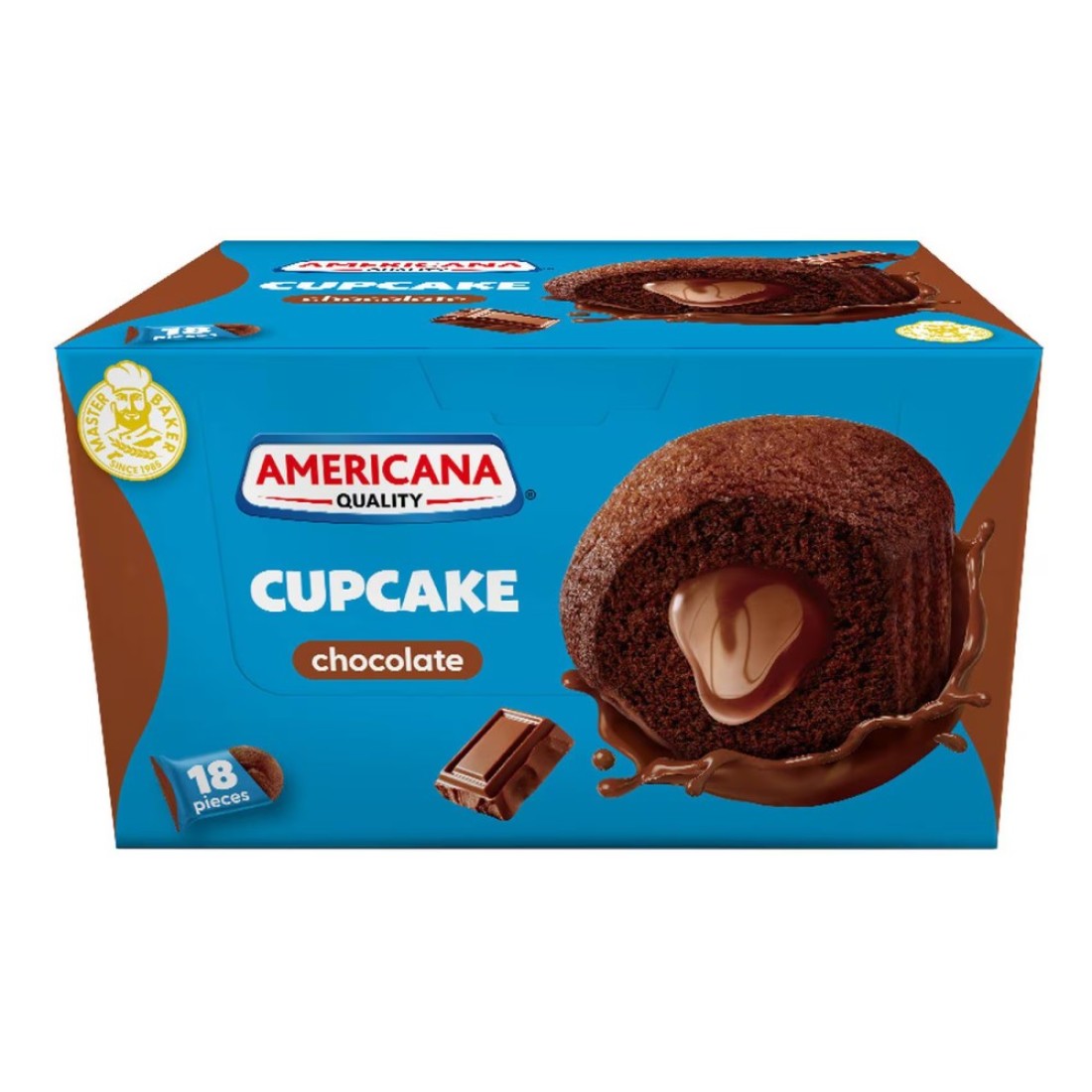 Americana Chocolate Filled Cupcake 28g Pack of 18