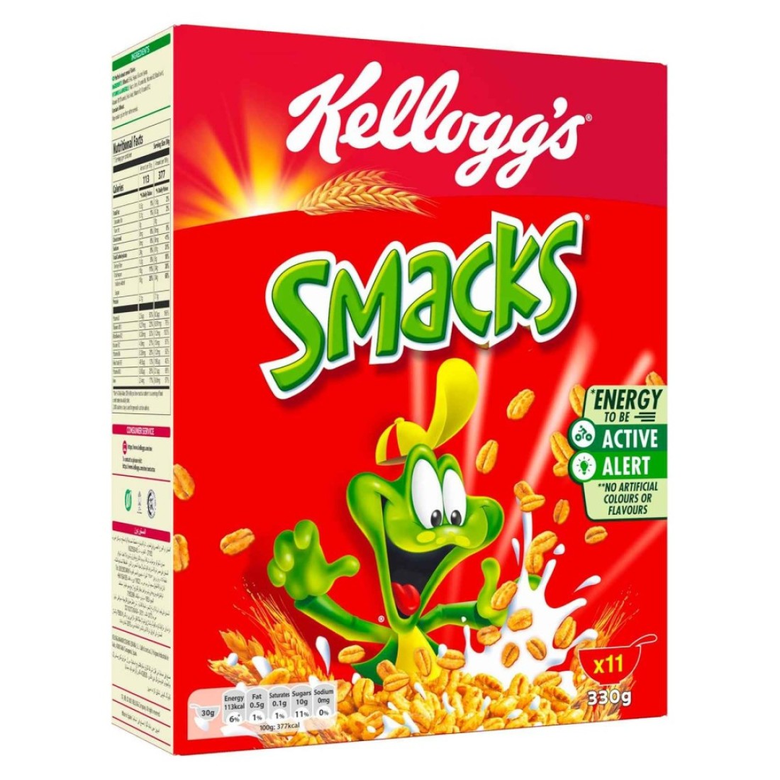 Kellogg&#39;s Smacks Puffed Wheat Cereal Flakes 330g