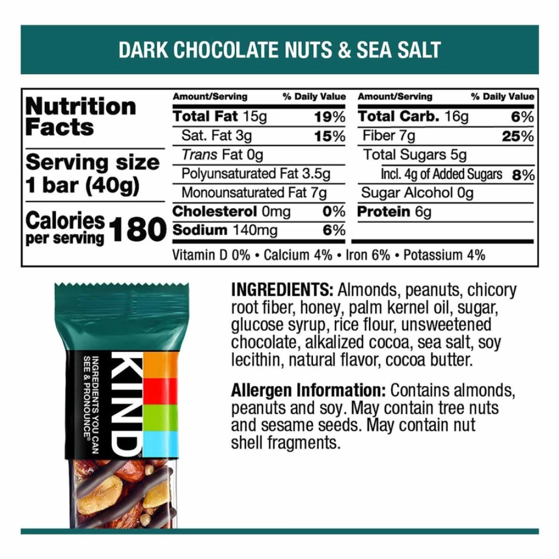 Be-Kind Nuts and Sea Salt Dark Chocolate Bar, 30g Pack of 3