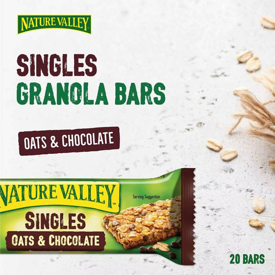 Nature Valley Crunchy Oats and Chocolate Granola Bars, 21g Pack of 20