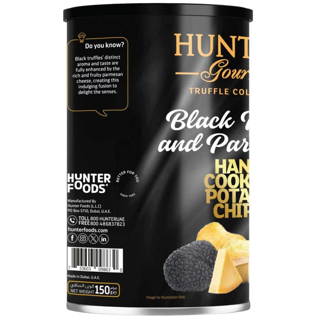 Hunter&#39;s Gourmet Hand Cooked Potato Chips Black Truffle And Parmesan 150g