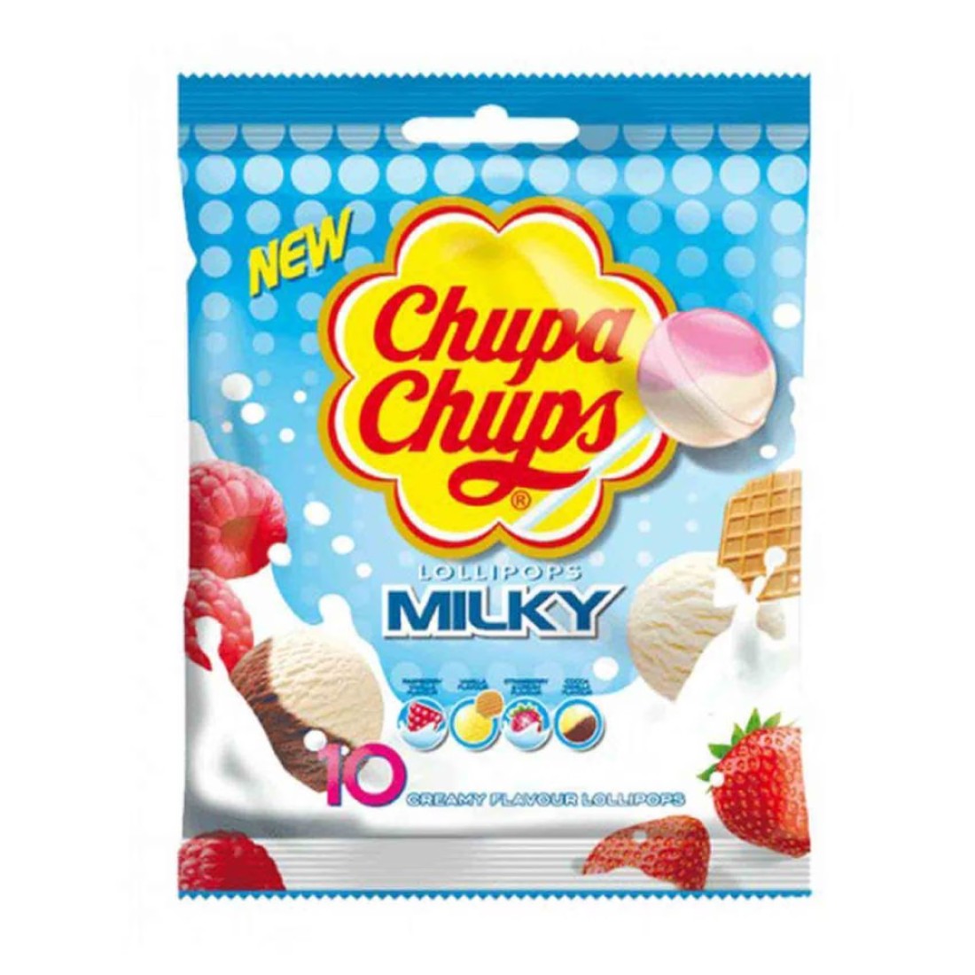 Chupa Chups Milky Lollipop Candy 120g