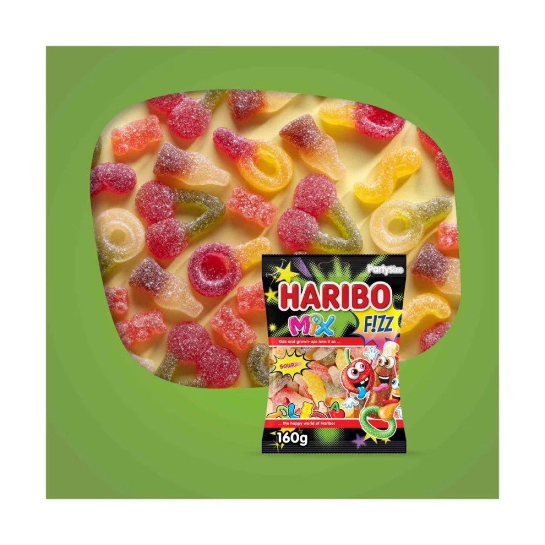 Haribo Mix Fizz Candy, 160g