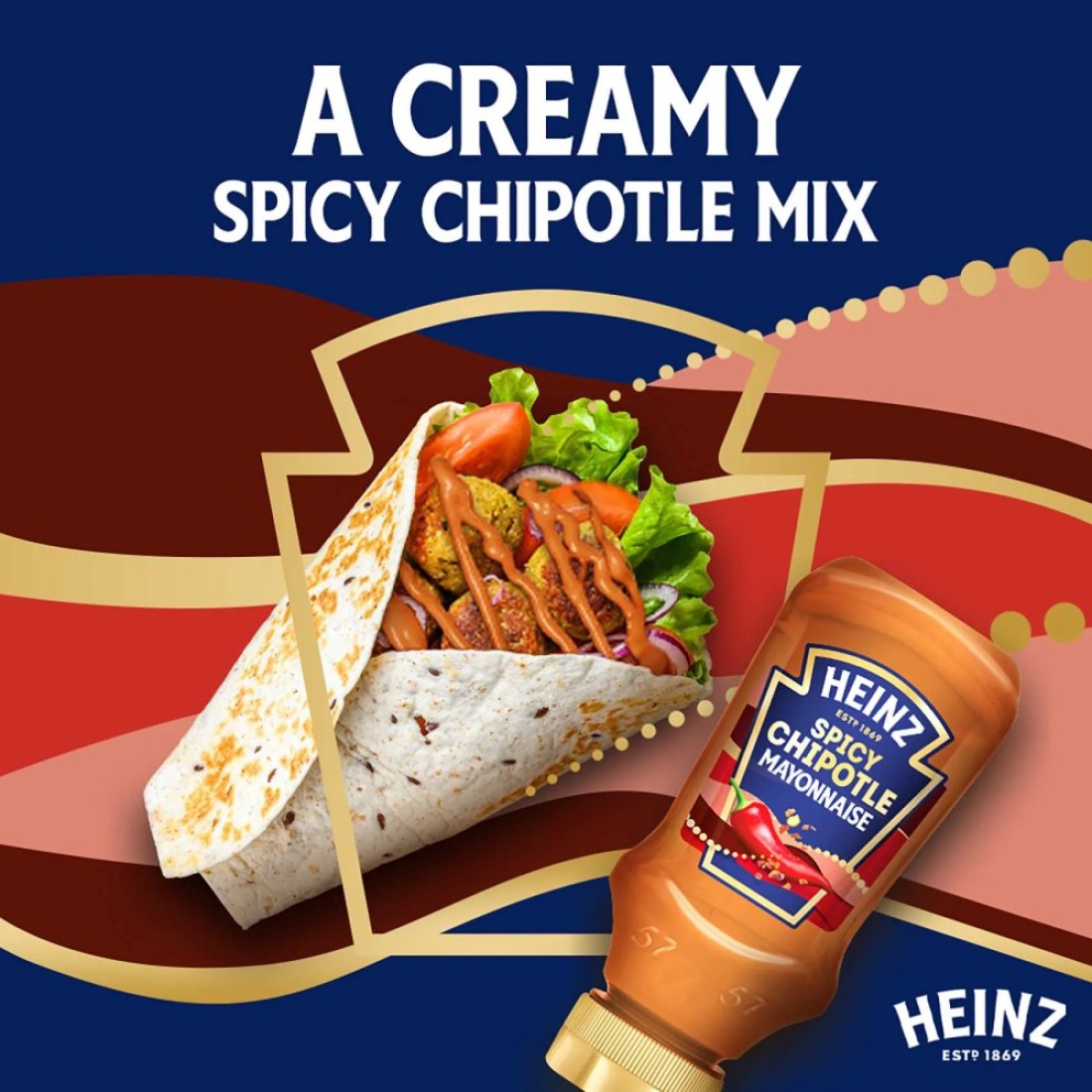 Heinz Spicy Chipotle Mayonnaise Top-Down Squeeze Bottle 225ml
