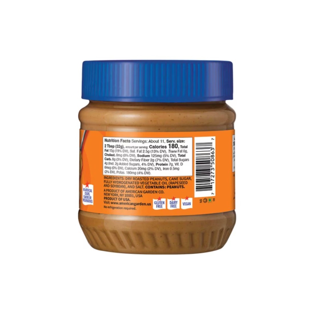 American Garden Vegan Gluten Free Crunchy Peanut Butter, 340g