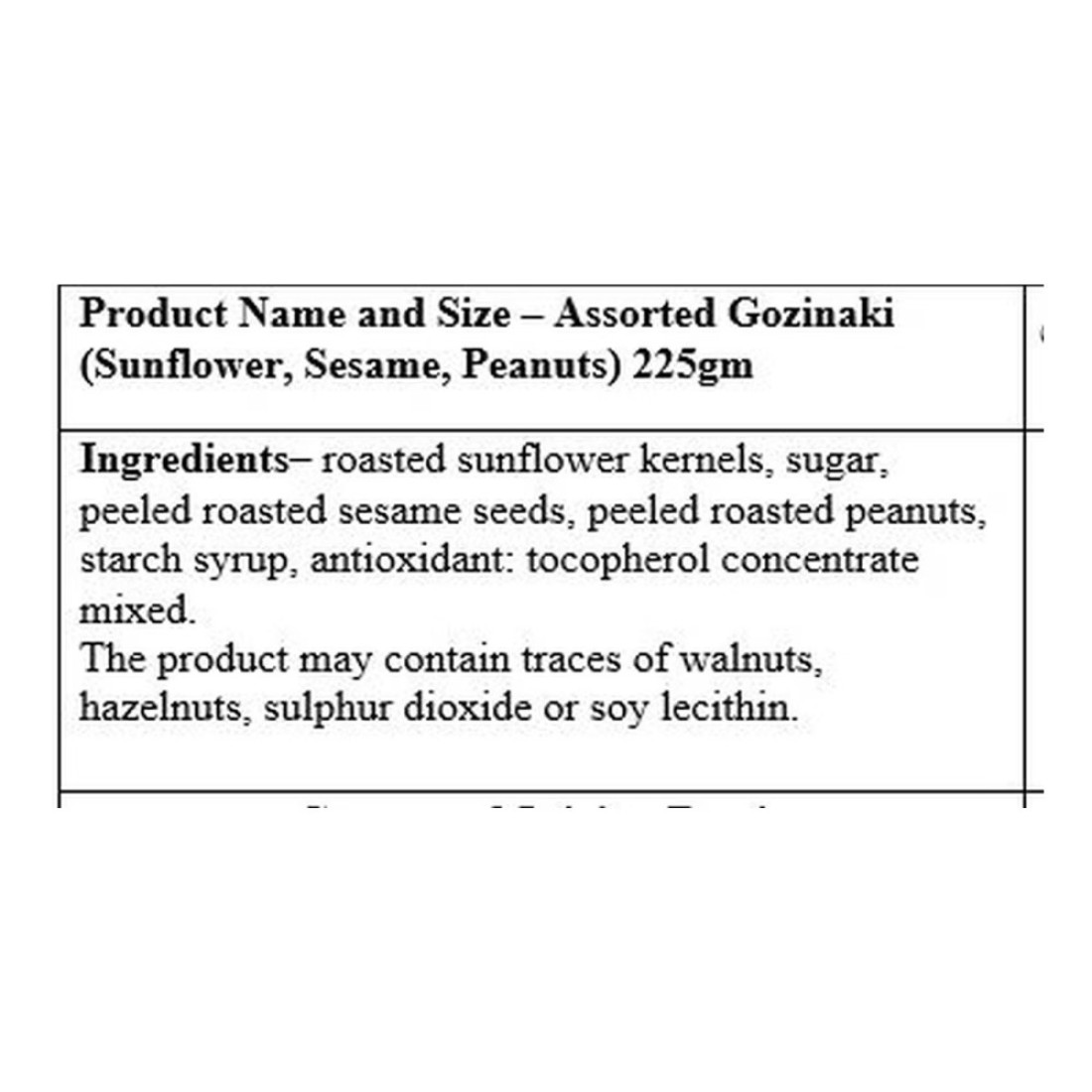 Timosha Assorted Sunflower, Sesame, Peanuts Gozinaki 225g
