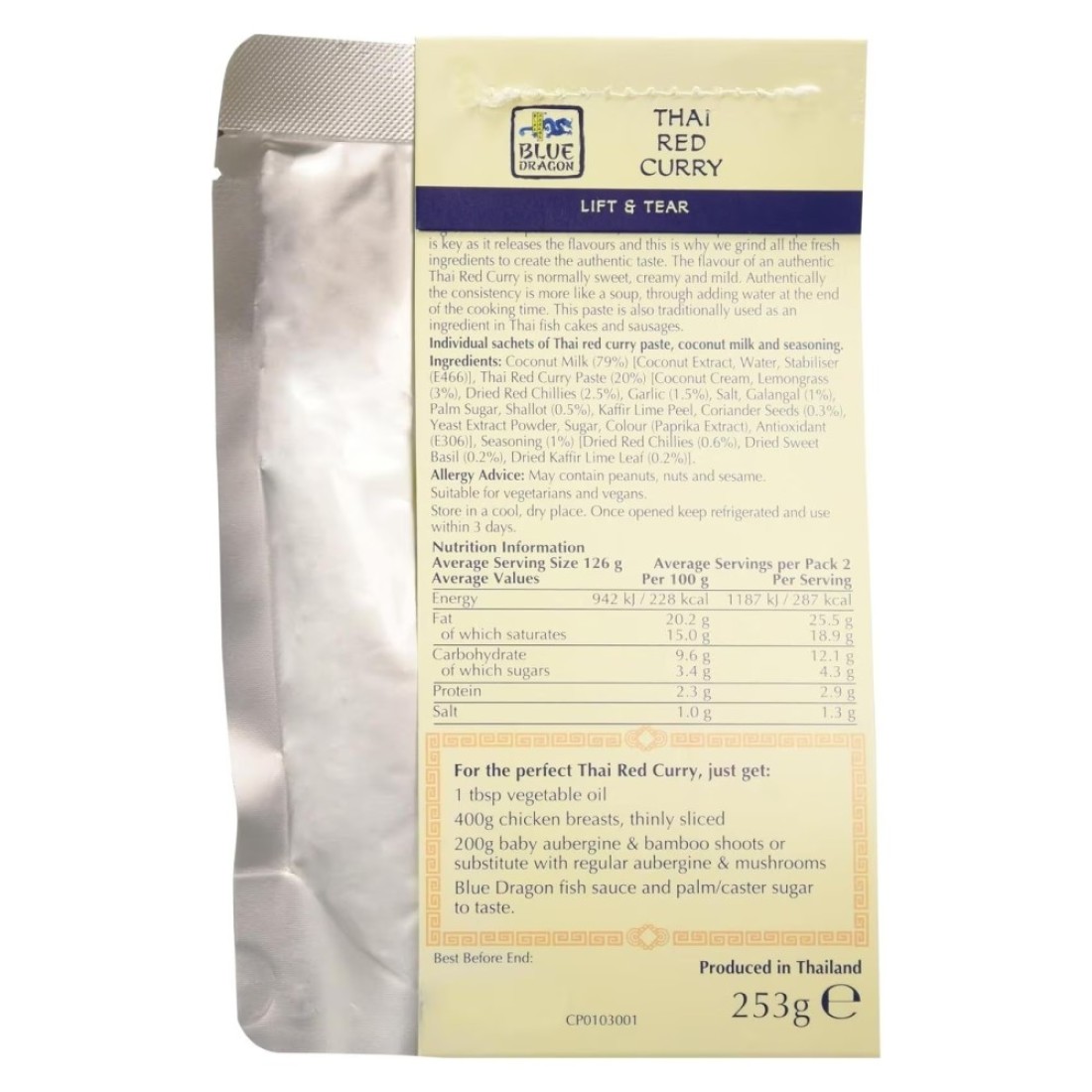 Blue Dragon 3 Step Thai Red Curry 253g