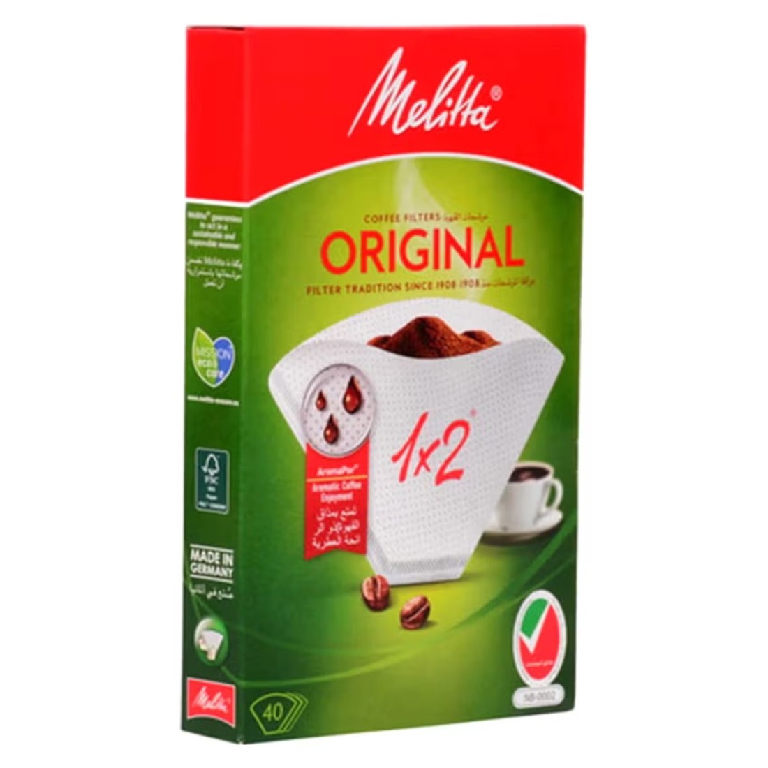 Melitta 1x2 Coffee 40 Filters Paper