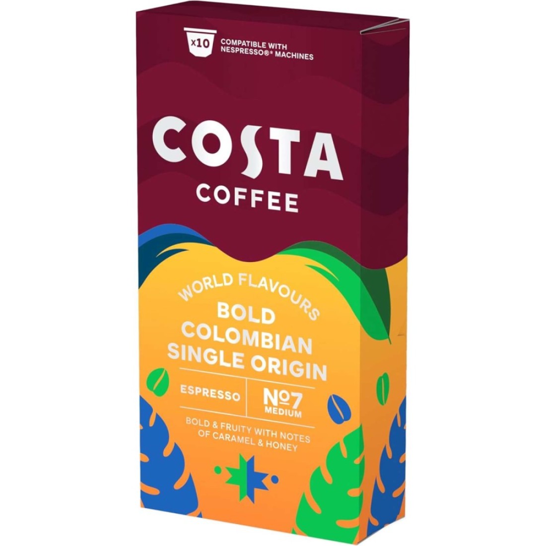 Costa Coffee Bold Colombian Single Origin Espresso Coffee 10 Capsules