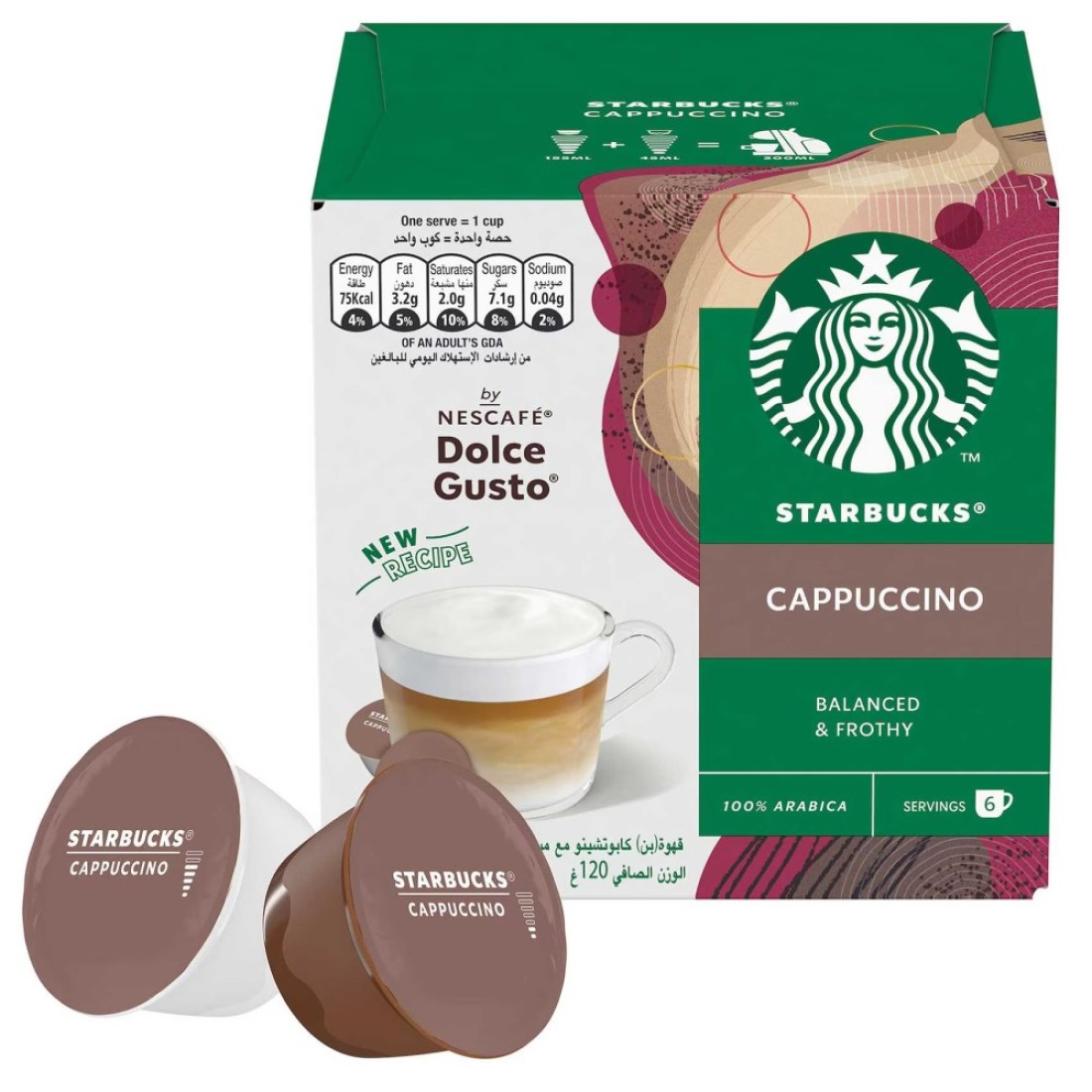 Starbucks Cappuccino Dolce Gusto Coffee Pods 12 Pods