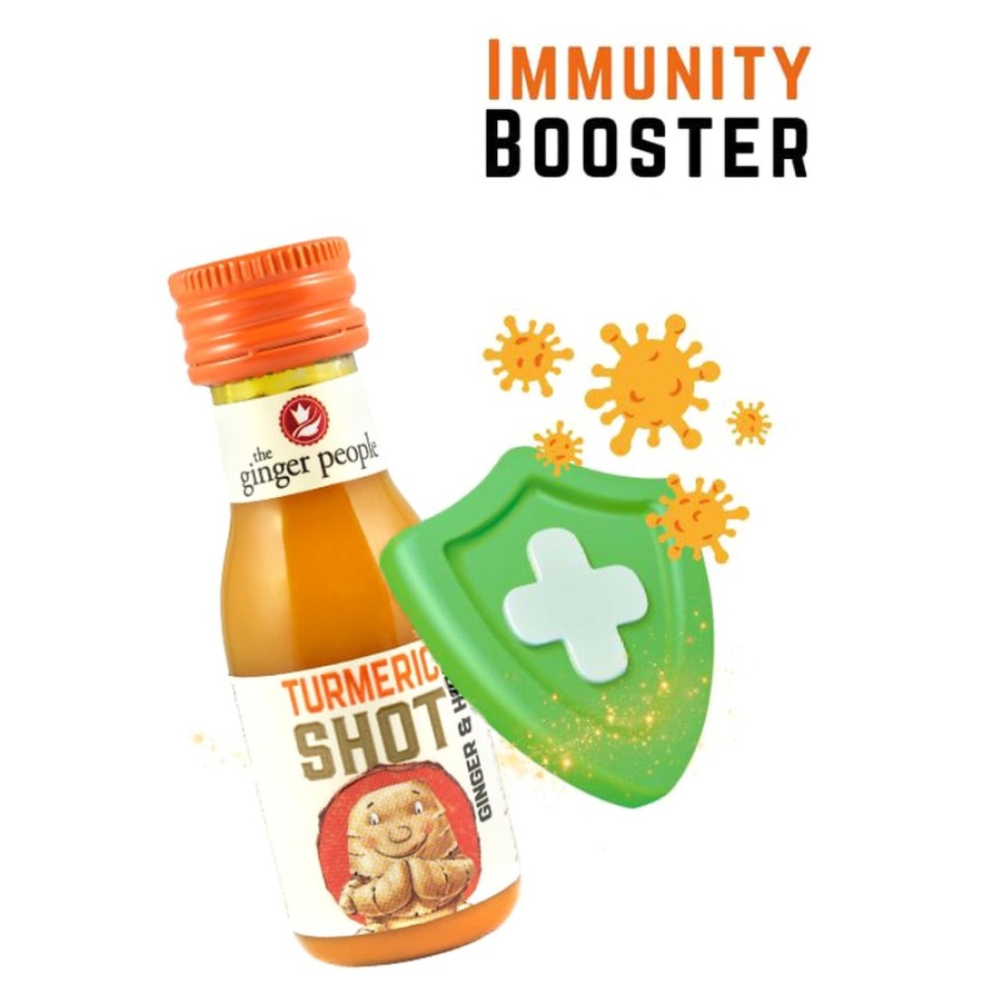 The Ginger People Ginseng Shot with Turmeric and Honey, 30ml Pack of 6
