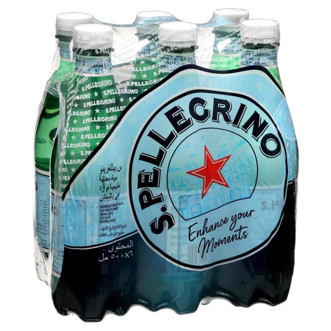 San Pellegrino Sparkling Natural Mineral Water 500ml Pack of 6