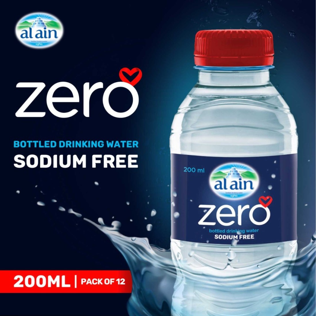 Al Ain Zero Sodium Drinking Water 200ml Pack of 12