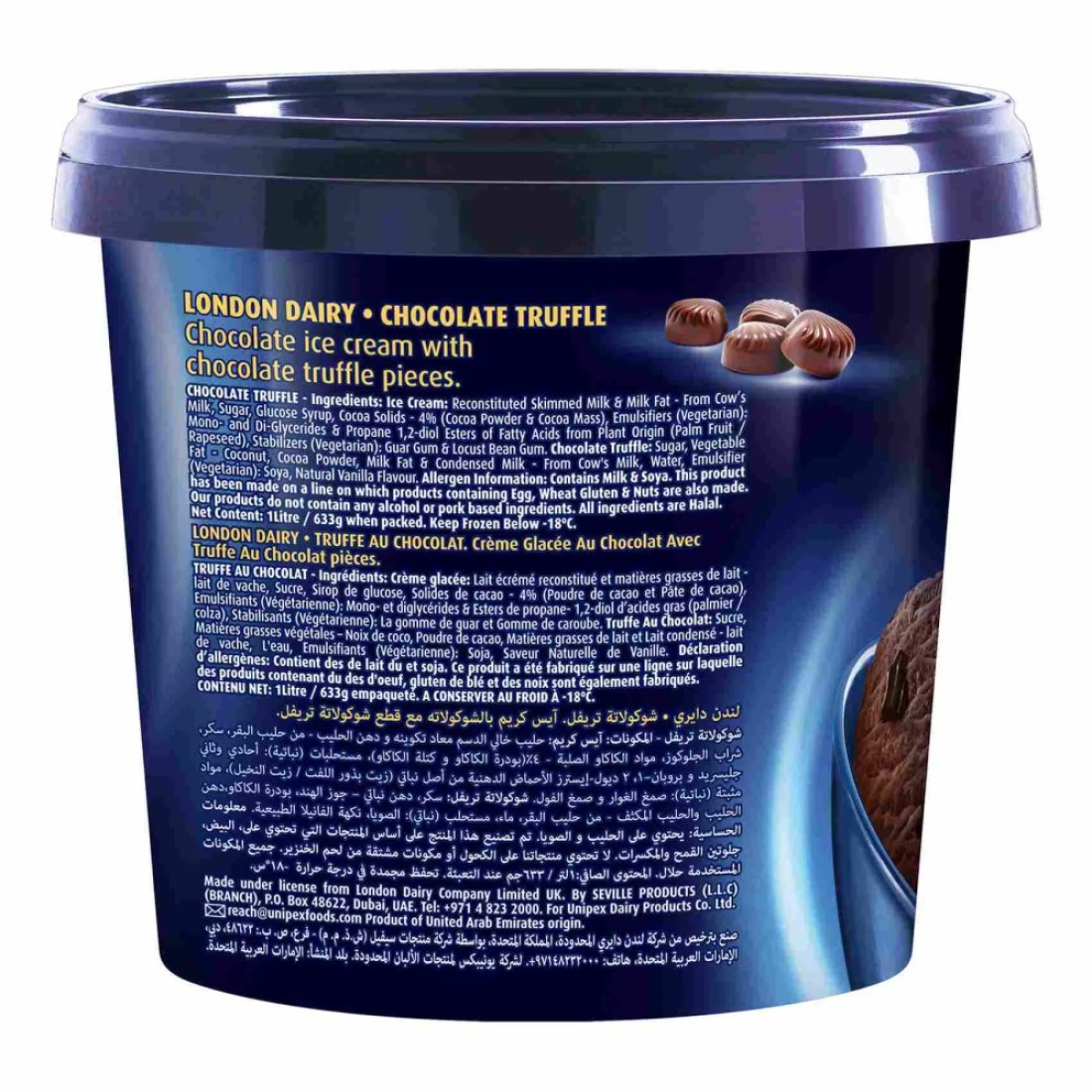 London Dairy Chocolate Truffle Premium Ice Cream, 1L