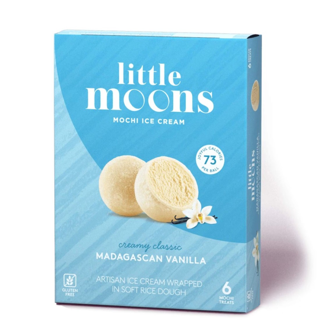 Little Moons Madagascan Vanilla Soft Mochi And Gelato Ice Cream 32g Pack of 6