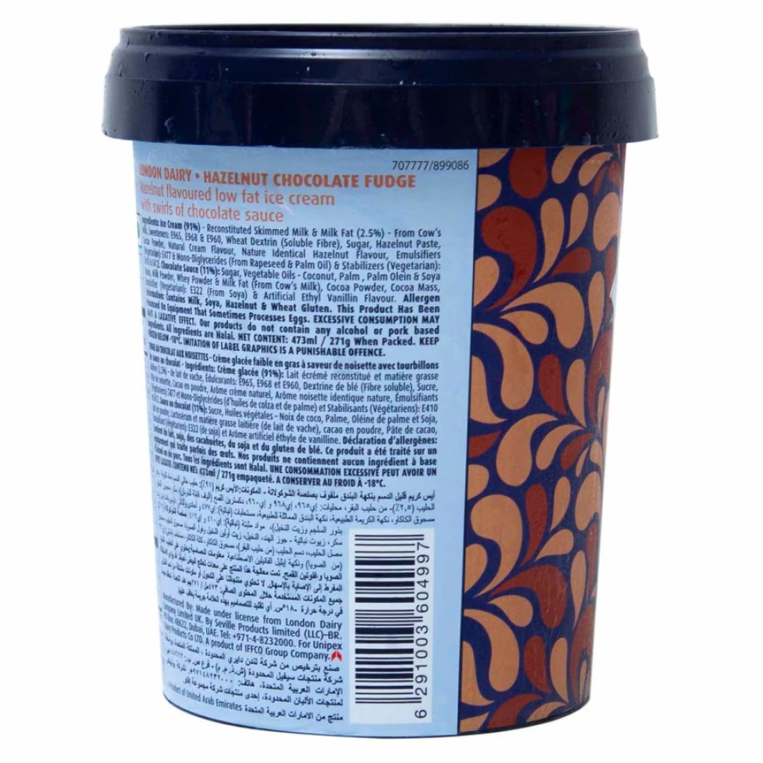 London Dairy Hazelnut Chocolate Fudge Ice Cream, 473ml