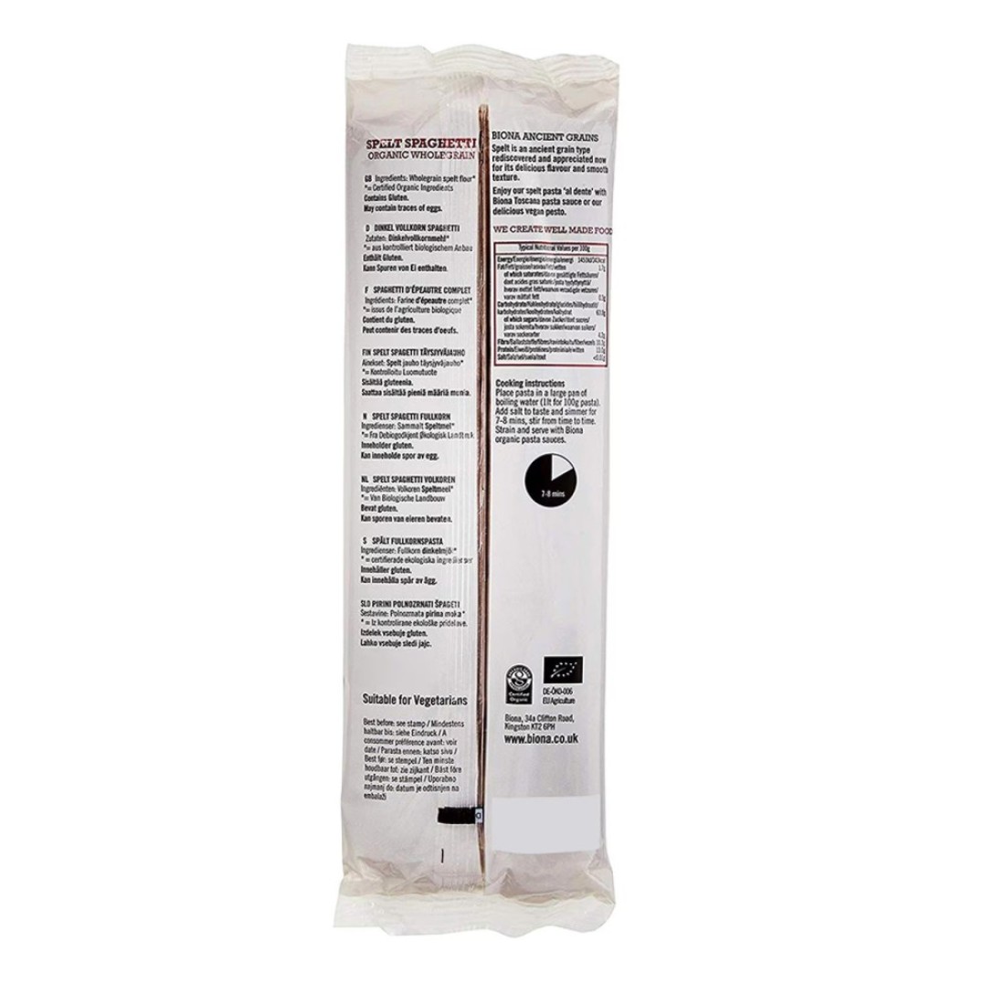Biona Organic Wheat Pasta Wholegrain Spaghetti 500g