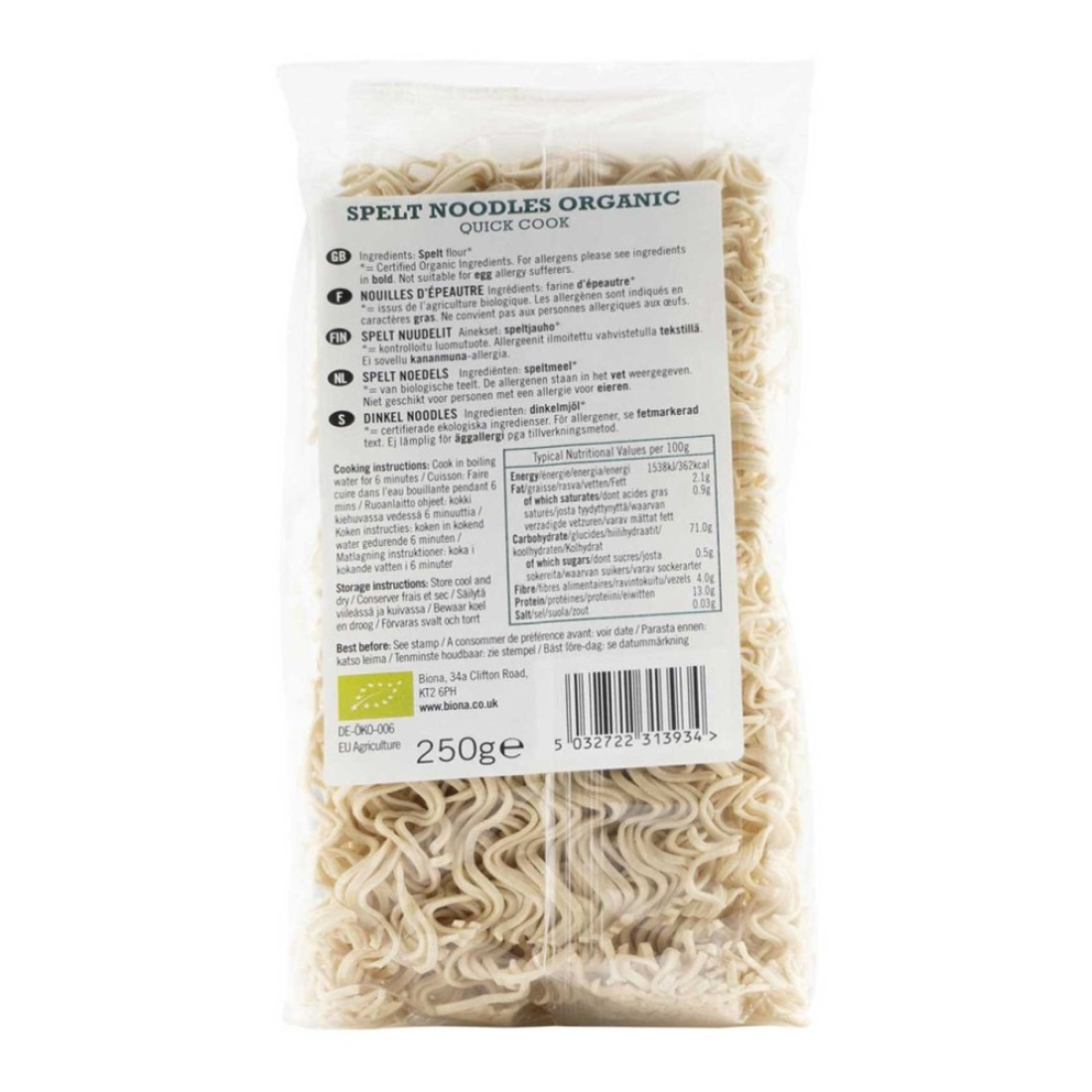 Biona Organic Spelt Noodles 250g
