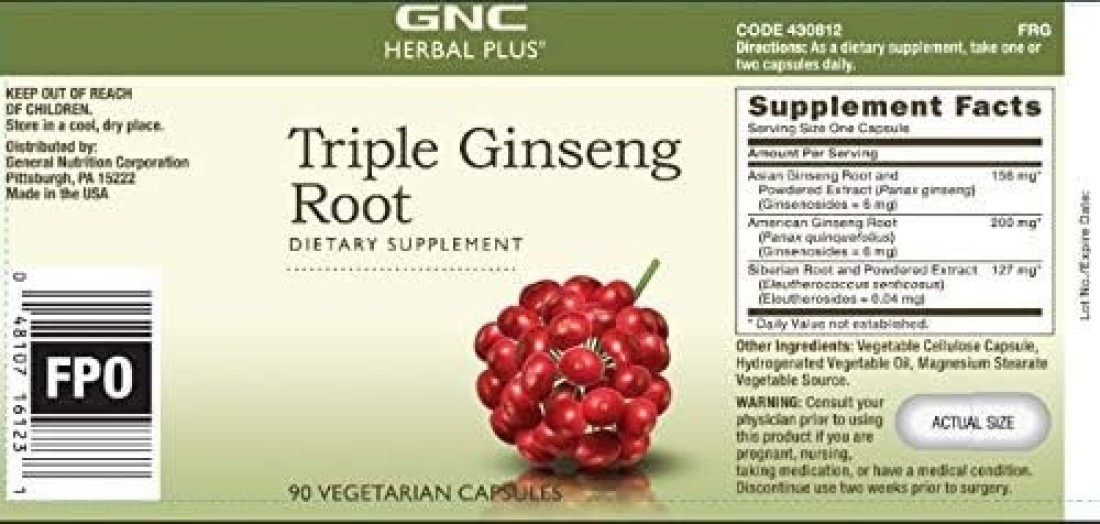 GNC HERBAL PLUS TRIPLE GINSENG ROOT