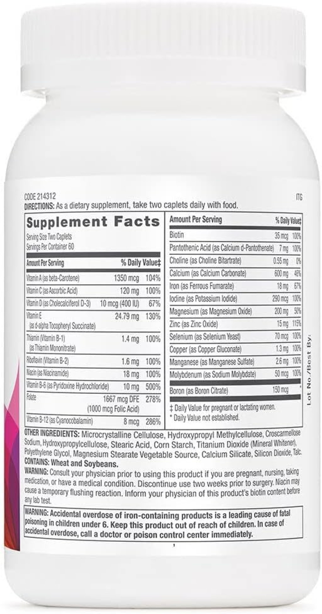 GNC Women&#39;s Prenatal Formula with Iron - 120 Caplets
