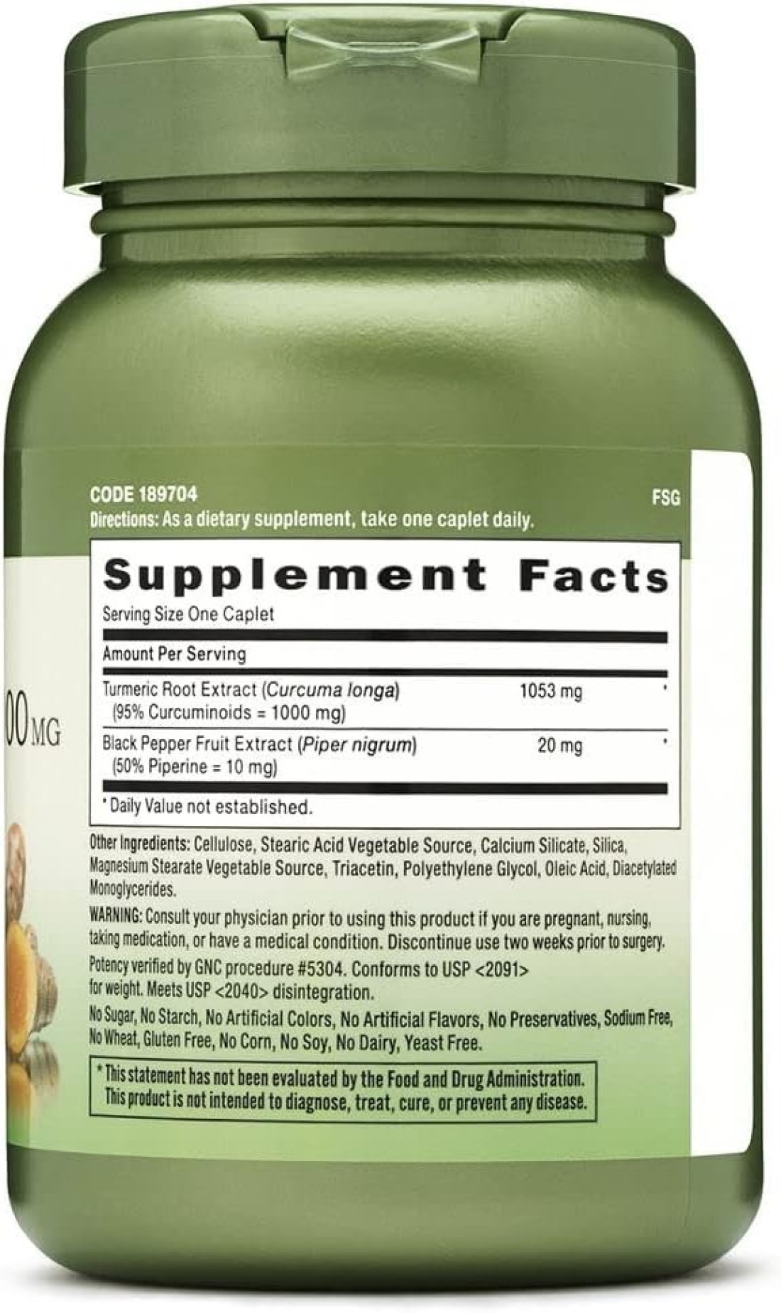 GNC Herbal Plus Turmeric Curcumin 1000mg