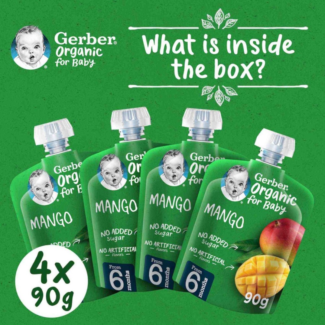 Gerber Organic with Mango, 90g, Pack of 4