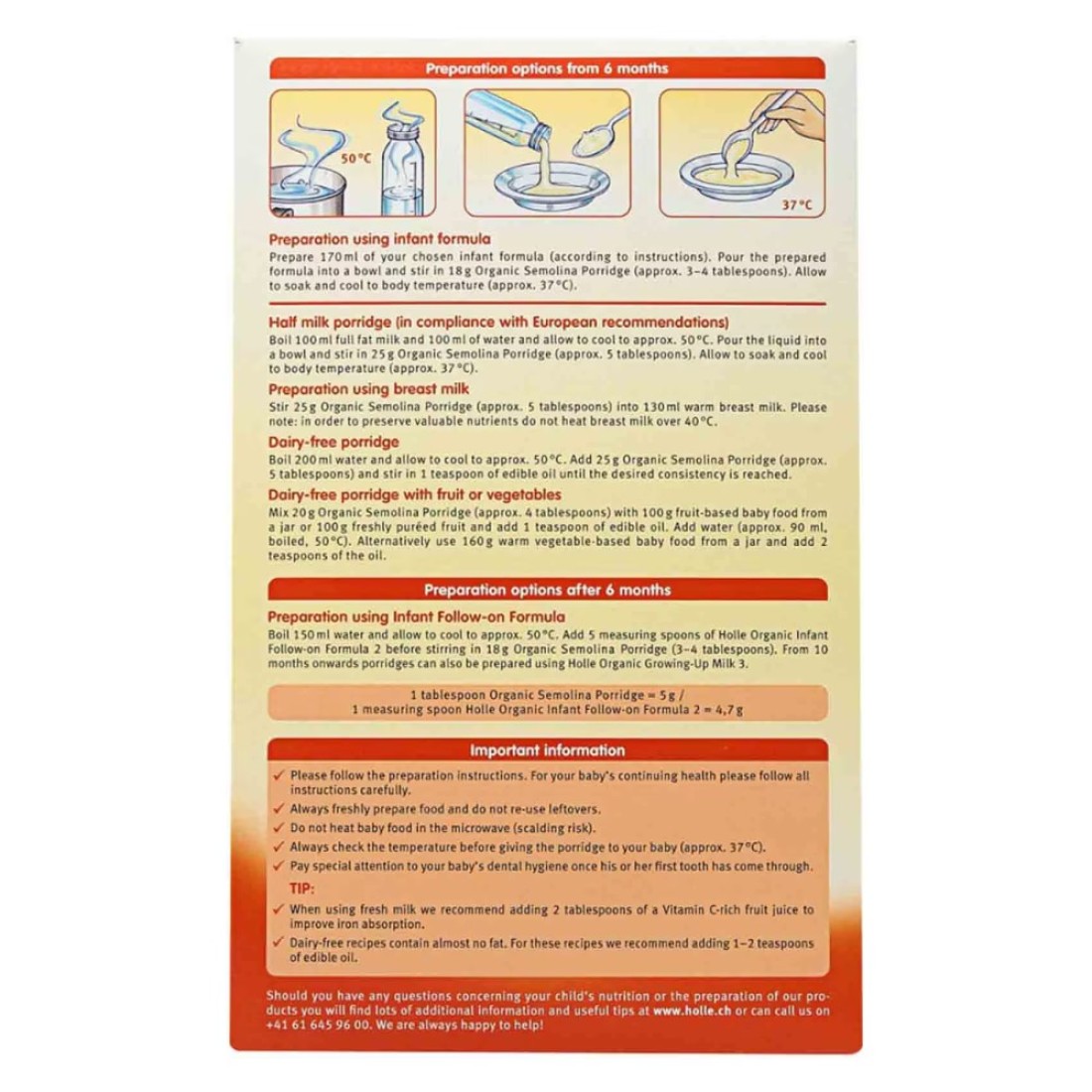 Holle Organic Semolina Porridge 250g
