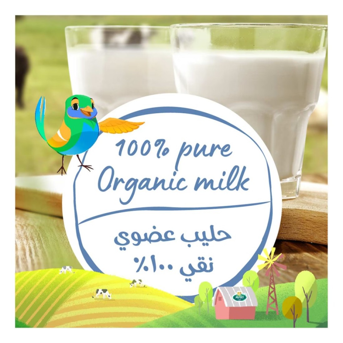 Arla Organic Low Fat Milk Multipack, 1L Pack of 10
