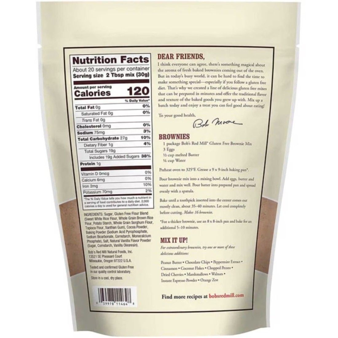 Bob&#39;s Red Mill Gluten Free Brownie Mix 595g