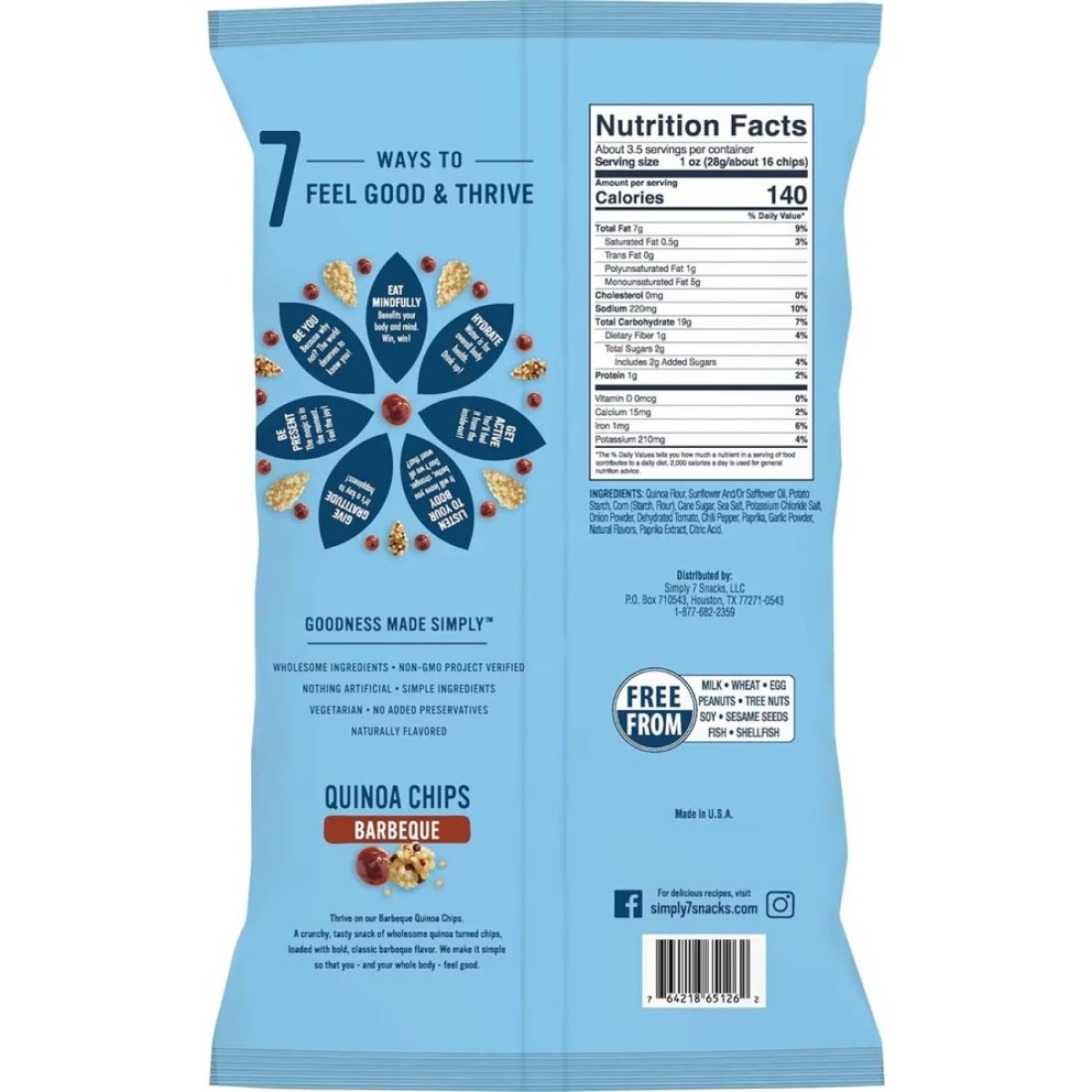 Simply 7 Barbeque Quinoa Chips 99g