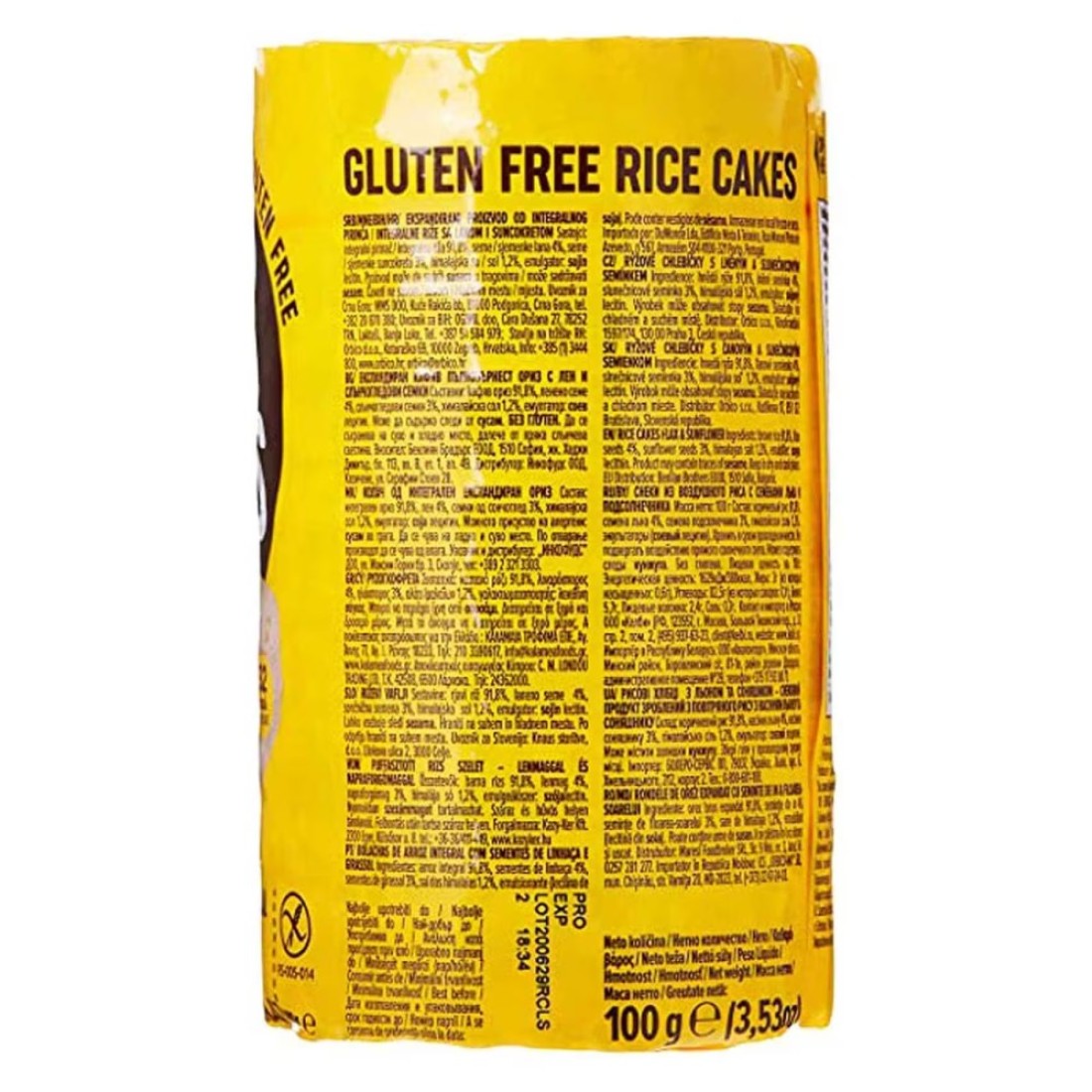 Benlian Gluten-Free Flax And Sunflower Rice Cakes 100g